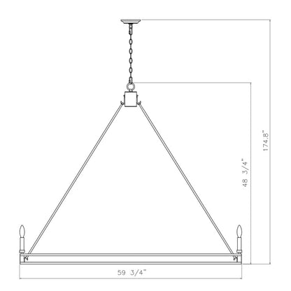 Z-Lite Dennison 60in 16-Light Chandelier | Transitional Signature Brass Steel | Dining Room & Great Room | 60 x 60 x 49 in | Model 4005-16SBR