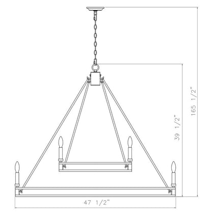 Z-Lite Dennison 47.5in 18-Light Chandelier | Transitional Signature Brass Steel | Dining Room & Foyer | 47.5 x 47.5 x 39.5 in | Model 4005-18SBR