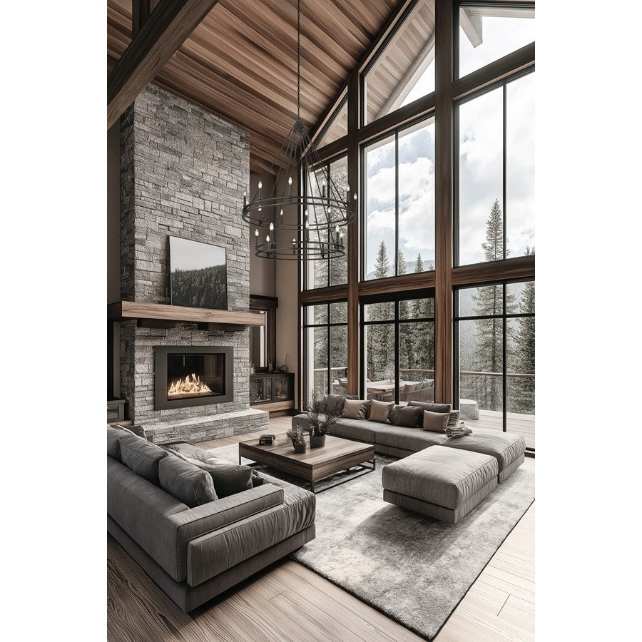Z-Lite Dennison 47.5in 20-Light Chandelier | Transitional Matte Black Steel | Foyer & Stairwell | 47.5 x 47.5 x 63 in | Model 4005-20MB