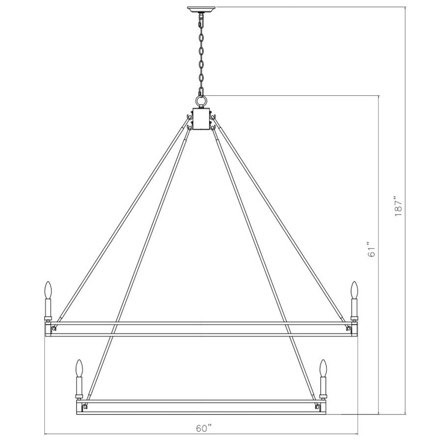 Z-Lite Dennison 60in 28-Light Chandelier | Transitional Signature Brass Steel | Great Room & Oversized Foyer | 60 x 60 x 61 in | Model 4005-28SBR