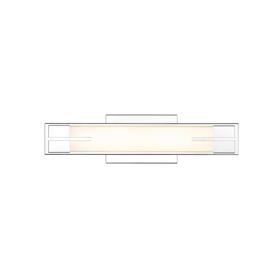 Chase 1 Light 18" Bathroom Vanity Light, Chrome/Gloss Opal