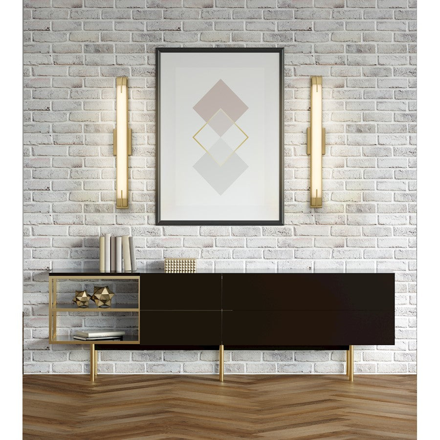 1 Light 33" Bathroom Vanity Light, Modern Gold