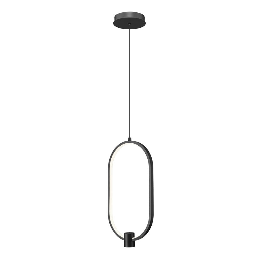 Z-Lite Saros 1 Light 10" Pendant, Matte Black/White