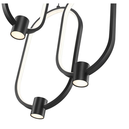 Z-Lite Saros 1 Light 14" Chandelier, Matte Black/White