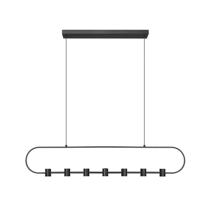 Z-Lite Saros 1 Light 54" Linear Chandelier, Matte Black/White