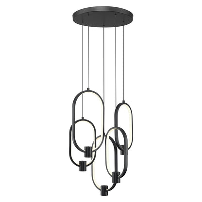 Z-Lite Saros 1 Light 16" Chandelier, Matte Black/White - 4101-5MB-LED