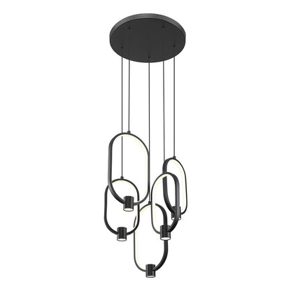 Z-Lite Saros 1 Light 16" Chandelier, Matte Black/White