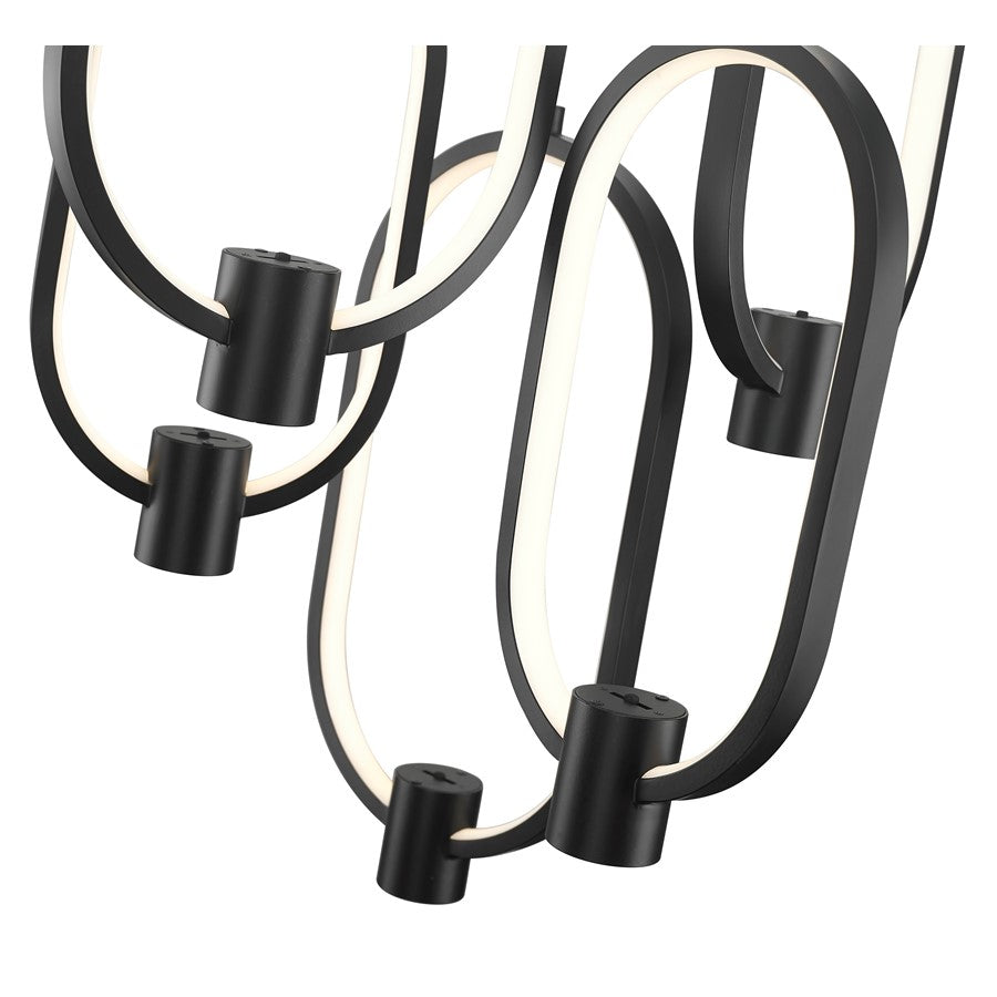 Z-Lite Saros 1 Light 16" Chandelier, Matte Black/White