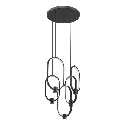 Z-Lite Saros 1 Light 16" Chandelier, Matte Black/White