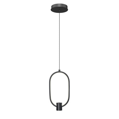 Z-Lite Saros 1 Light 7" Pendant, Matte Black/White - 4101-7MB-LED