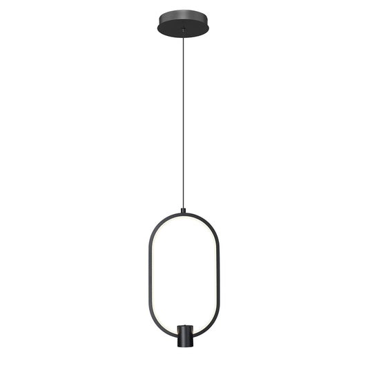 Z-Lite Saros 1 Light 9" Pendant, Matte Black/White - 4101-8MB-LED
