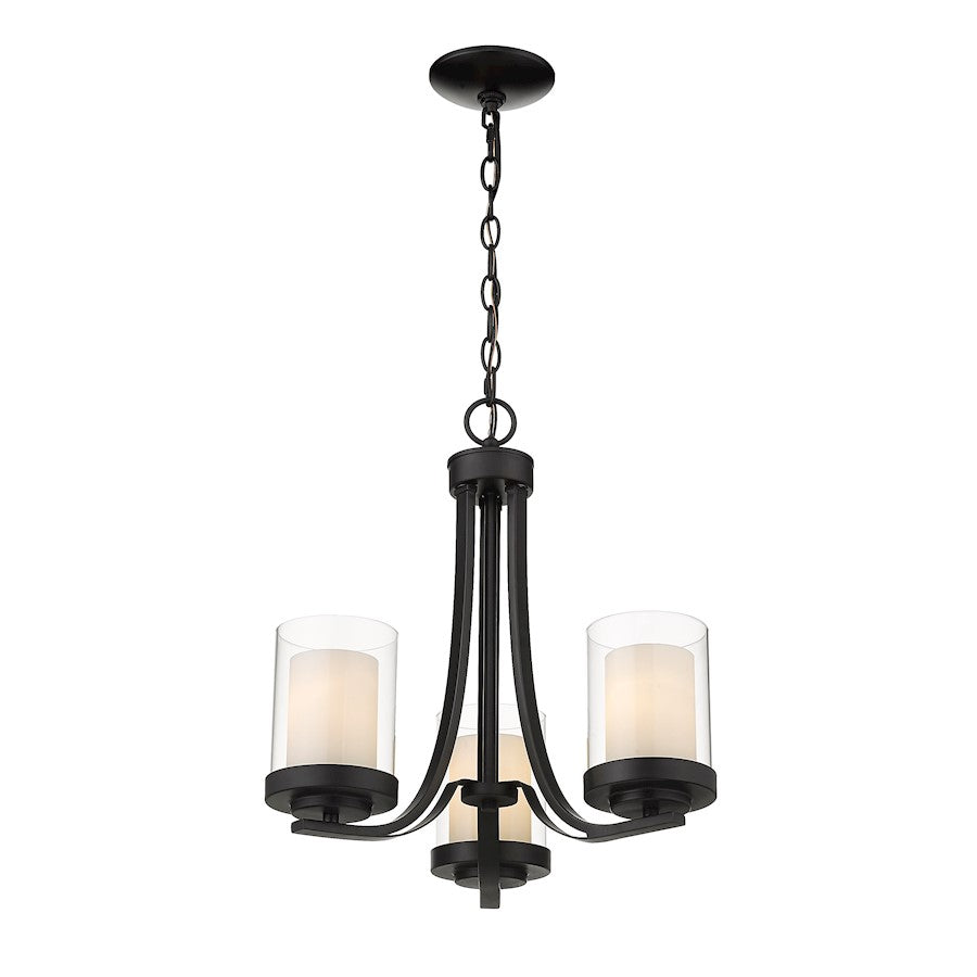 Willow Chandelier, Black, Inner White