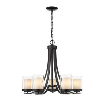 Willow Chandelier, Black, Inner White