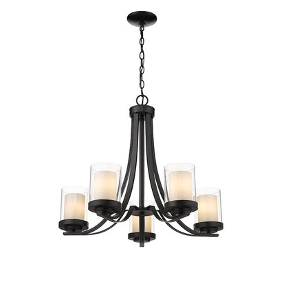 Willow Chandelier, Black, Inner White
