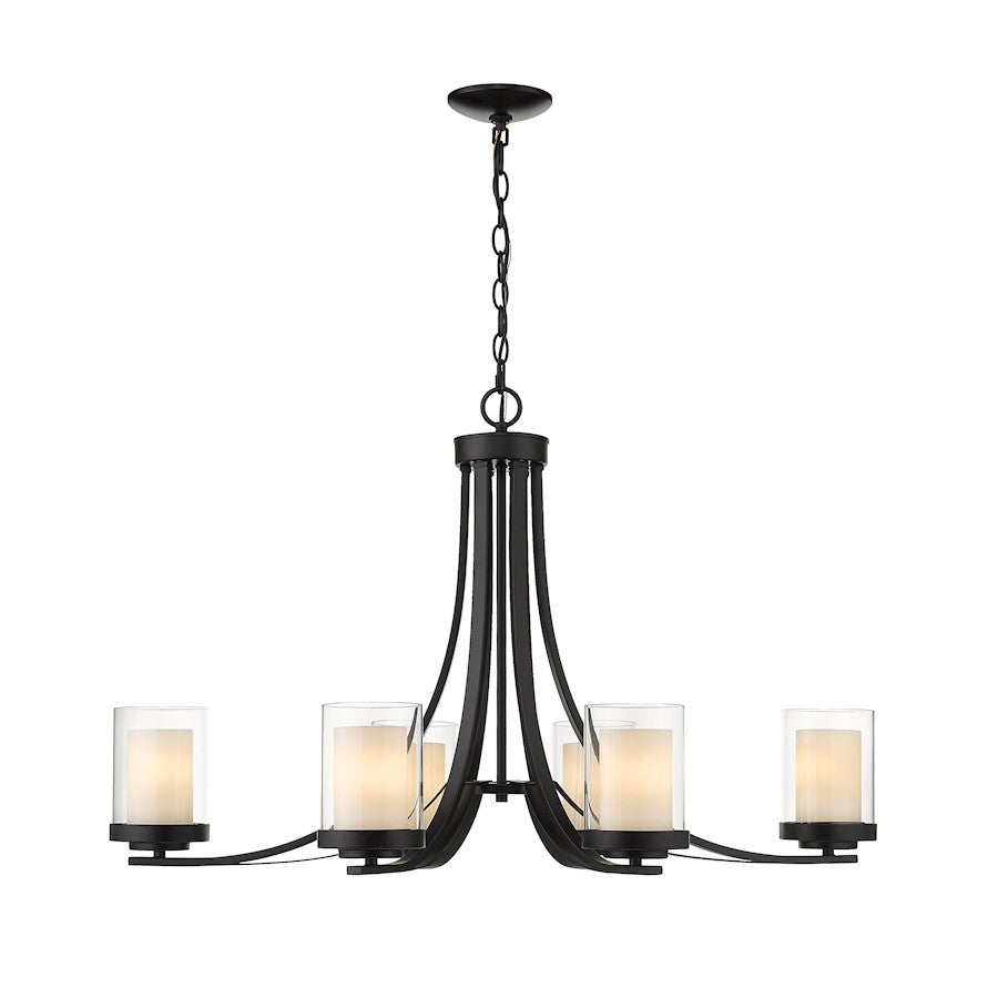 Willow Chandelier, Black, Inner White