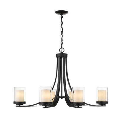 Willow Chandelier, Black, Inner White