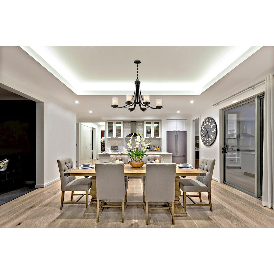 Willow Chandelier, Black, Inner White