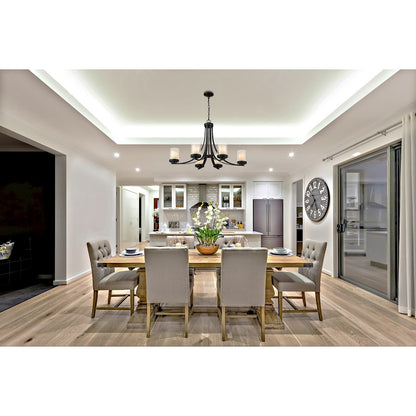 Willow Chandelier, Black, Inner White