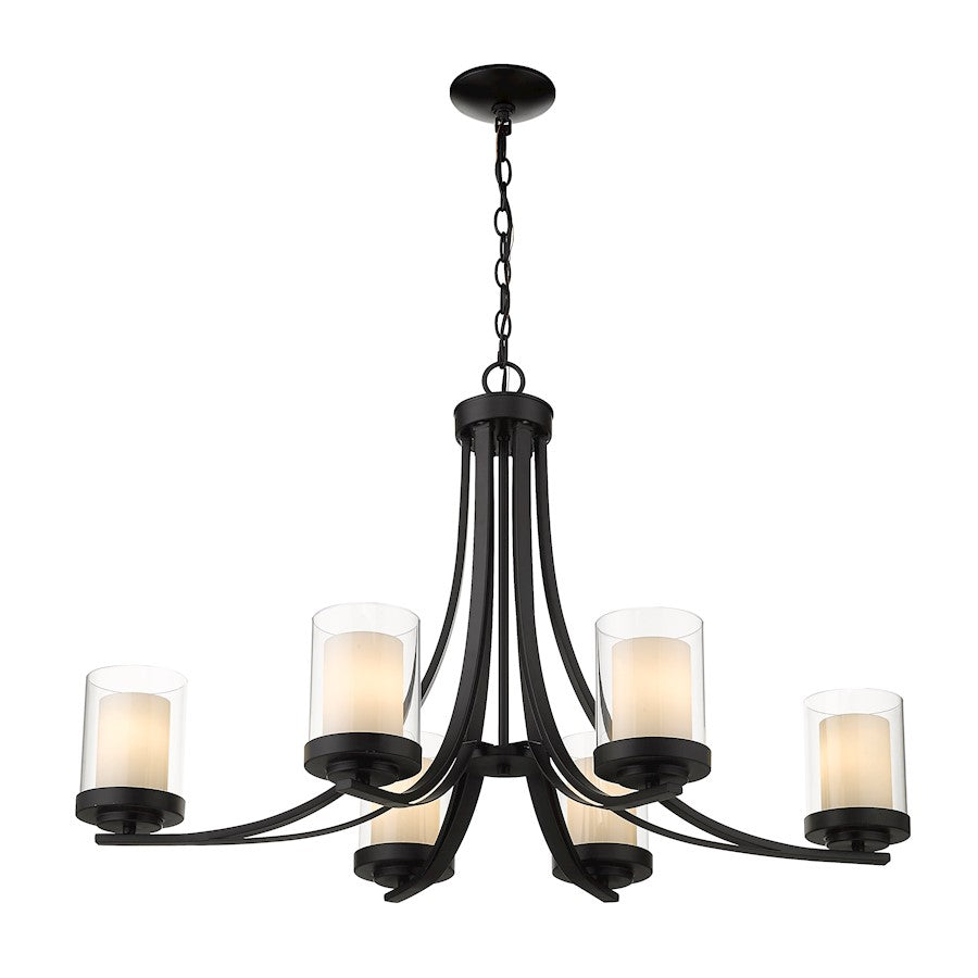 Willow Chandelier, Black, Inner White