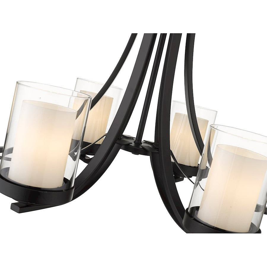 Willow Chandelier, Black, Inner White