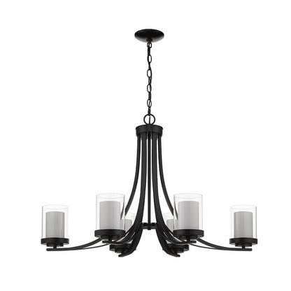 Willow Chandelier, Black, Inner White