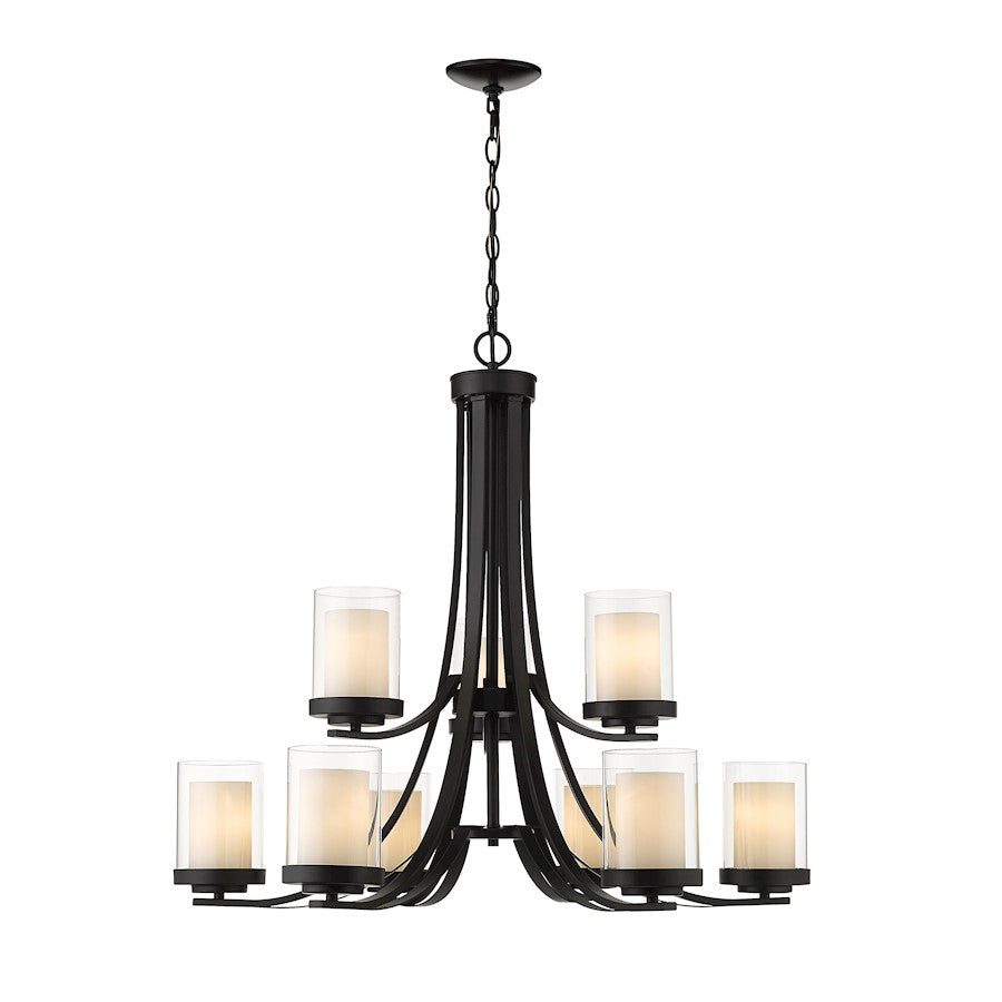Willow Chandelier, Black, Inner White