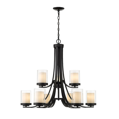 Willow Chandelier, Black, Inner White