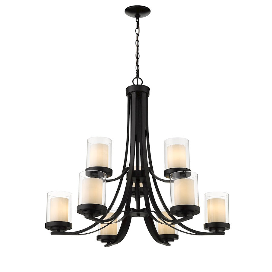 Willow Chandelier, Black, Inner White