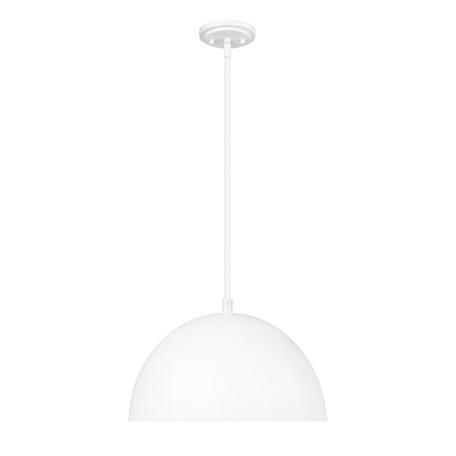 Z-Lite Vega 1 Light 16" Pendant, Matte White/Matte White/Gold - 4501P16-MW