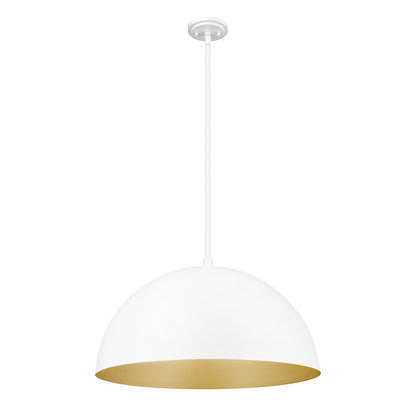 Z-Lite Vega 3 Light 24" Pendant, Matte White/Matte White/Gold