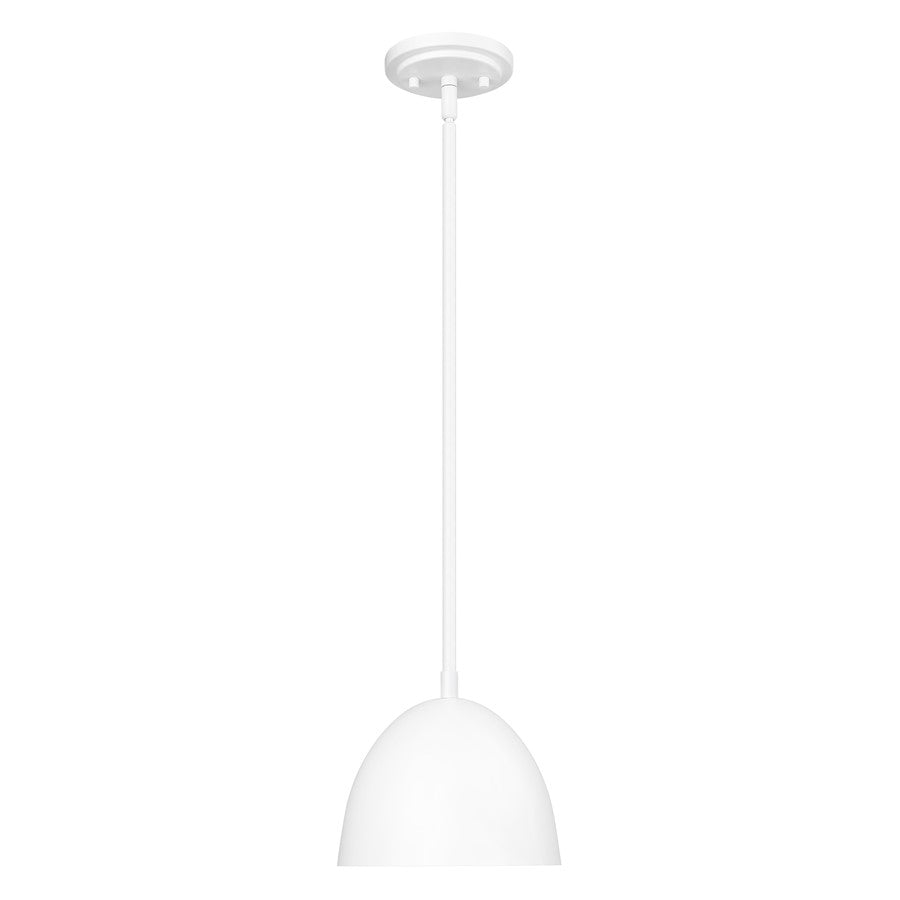 Z-Lite Vega 1 Light 8" Pendant, Matte White/Matte White/Gold - 4501P8-MW