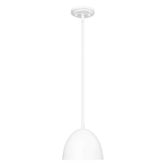 Z-Lite Vega 1 Light 8" Pendant, Matte White/Matte White/Gold - 4501P8-MW