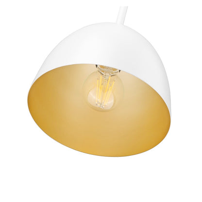 Z-Lite Vega 1 Light 8" Pendant, Matte White/Matte White/Gold