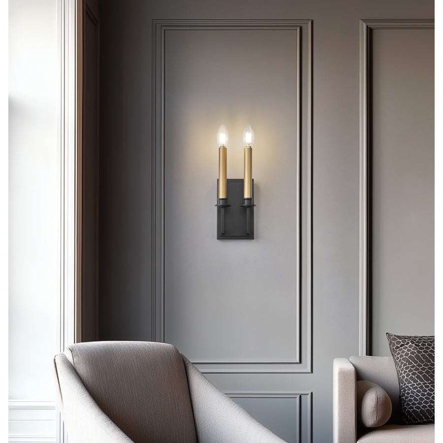 Z-Lite Orson 1 Light Wall Sconce, Matte Black