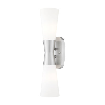 Z-Lite Emrys 2 Light 18" Wall Sconce, Brushed Nickel/White Opal - 4504-2S-BN