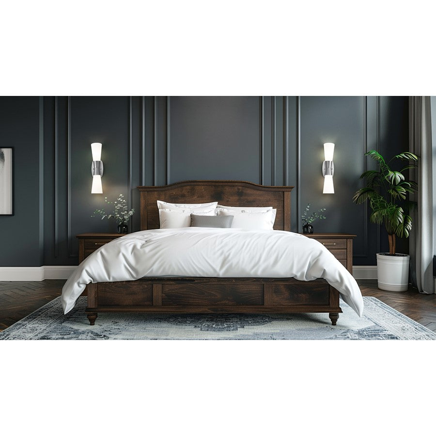 Z-Lite Emrys 2 Light 18" Wall Sconce, Brushed Nickel/White Opal