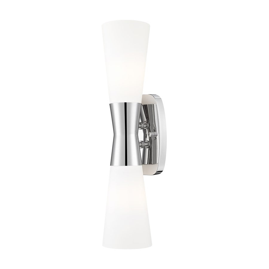 Z-Lite Emrys 2 Light 18" Wall Sconce, Polished Nickel/White Opal - 4504-2S-PN