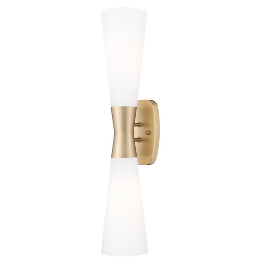 Z-Lite Emrys 2 Light 24" Wall Sconce, Modern Gold/White Opal - 4504-2SL-MGLD