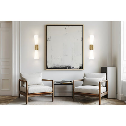 Z-Lite Emrys 2 Light 24" Wall Sconce, Modern Gold/White Opal