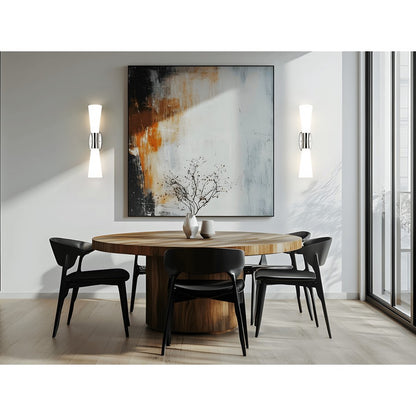 Z-Lite Emrys 2 Light 24" Wall Sconce, Polished Nickel/White Opal