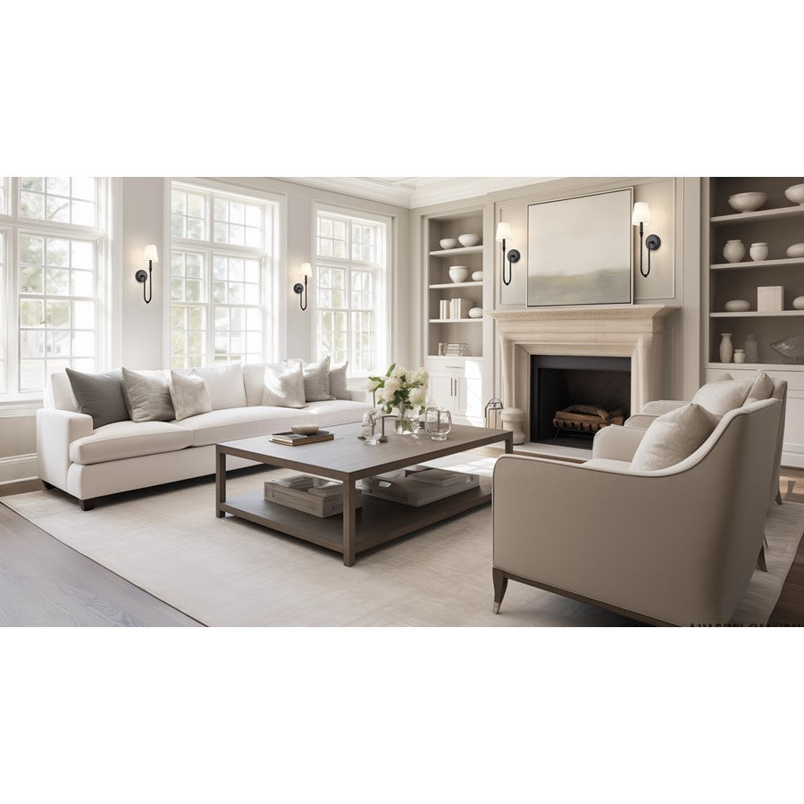 Z-Lite Jisele 1 Light Wall Sconce, Matte Black/White