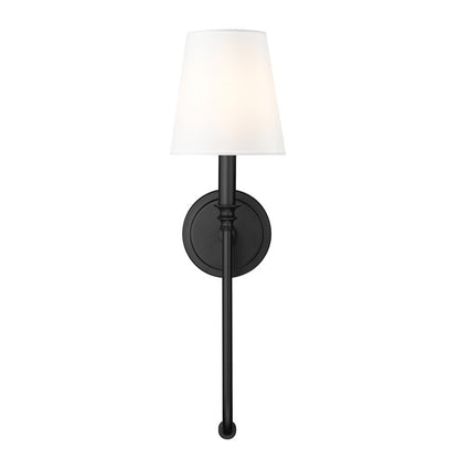 Z-Lite Jisele 1 Light Wall Sconce, Matte Black/White