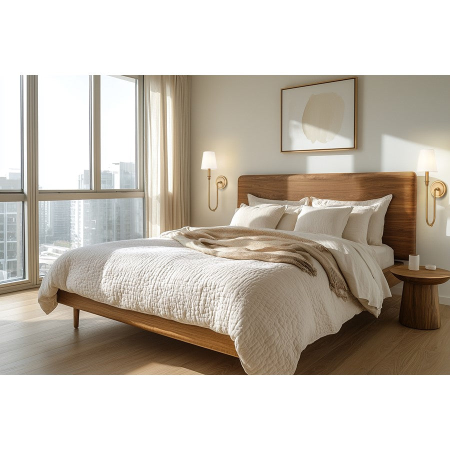 Z-Lite Jisele 1 Light Wall Sconce, Rubbed Brass/White