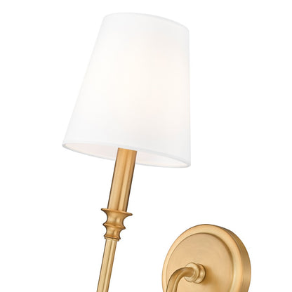 Z-Lite Jisele 1 Light Wall Sconce, Rubbed Brass/White