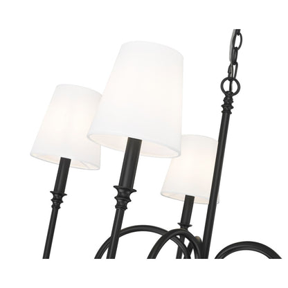 Z-Lite Jisele 5 Light Chandelier, Matte Black/White