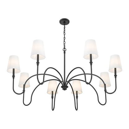 Z-Lite Jisele 8 Light Chandelier, Matte Black/White