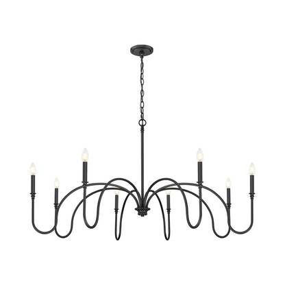 Z-Lite Jisele 8 Light Chandelier, Matte Black/White