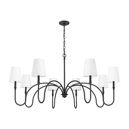 Z-Lite Jisele 8 Light Chandelier, Matte Black/White