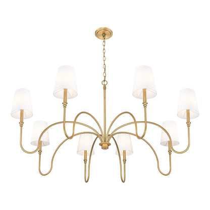 Z-Lite Jisele 8 Light Chandelier, Rubbed Brass/White