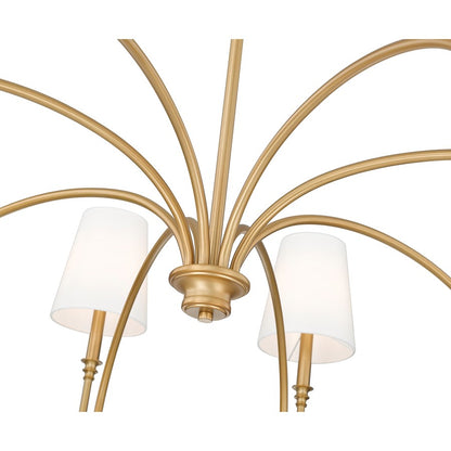 Z-Lite Jisele 8 Light Chandelier, Rubbed Brass/White